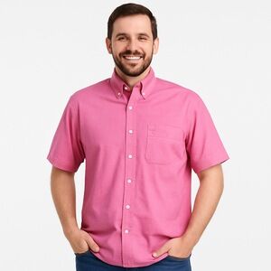 EUC F.A. MacCluer Summer Cotton Button-Down Shirt – Size L (Pink Short Sleeve)